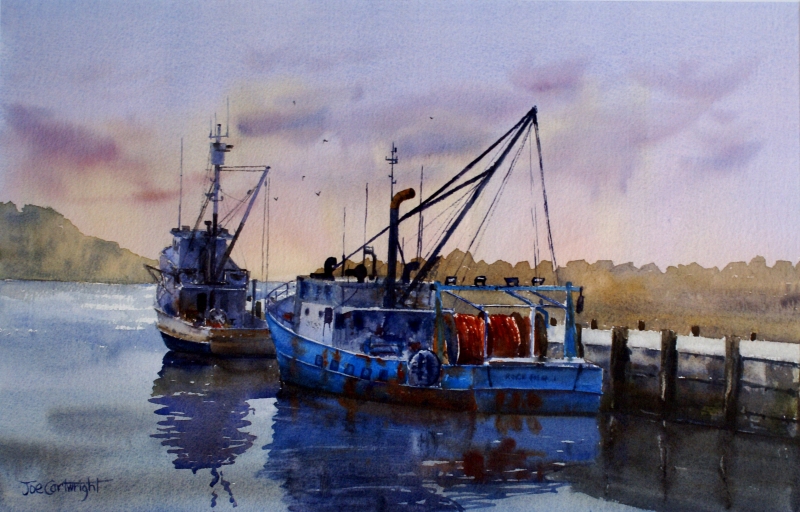Boats and the Sea Joe Cartwright watercolour artist