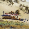 Old hay shed, watercolour painting