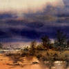 Coming Storm, Barcaldine, Queensland, Watercolur painting